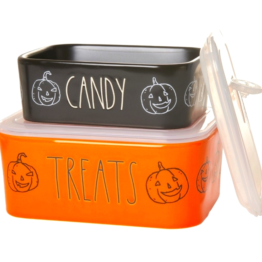 Rae Dunn Halloween Treats and Candy Ceramic Food Storage Set